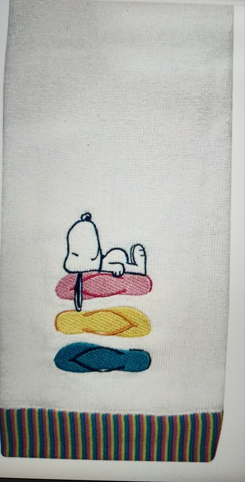 Peanuts Snoopy Flip Flop White Hand Towel gallery