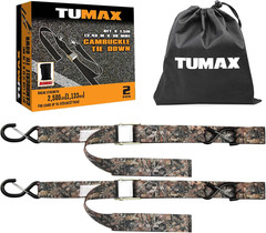 2 Pack Tie down Straps with Cam Buckle – 2500Lbs Break Strength, 1.5 Inch X 8 Fe