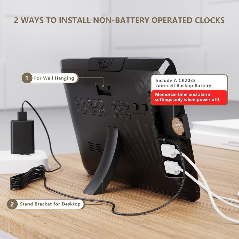 11.5" Large Digital Clock with Adjustable Brightness & 3 Alarm Settings gallery