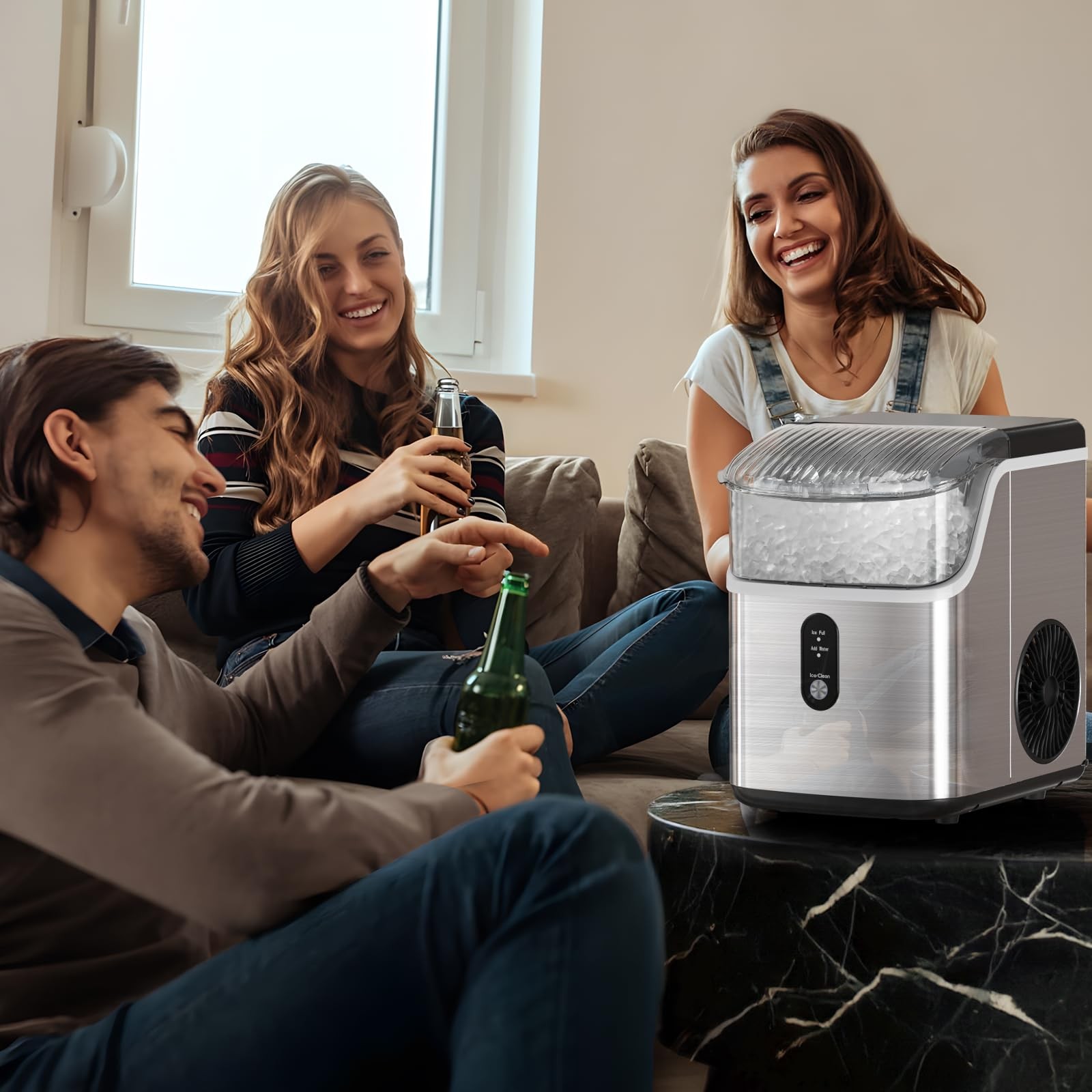 Antarctic Star Nugget Ice Makers Countertop, Pebble Ice Machine 34Lbs/24H gallery
