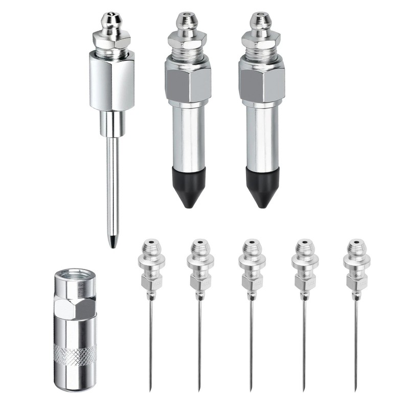 9Pcs Grease Needle Nozzle Kit for Precision Lubrication Maintenance with Adapter gallery