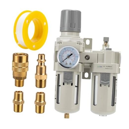 3/8" NPT Compressed Air Filter Regulator Lubricator 3/8NPT Semi-Auto Drain gallery