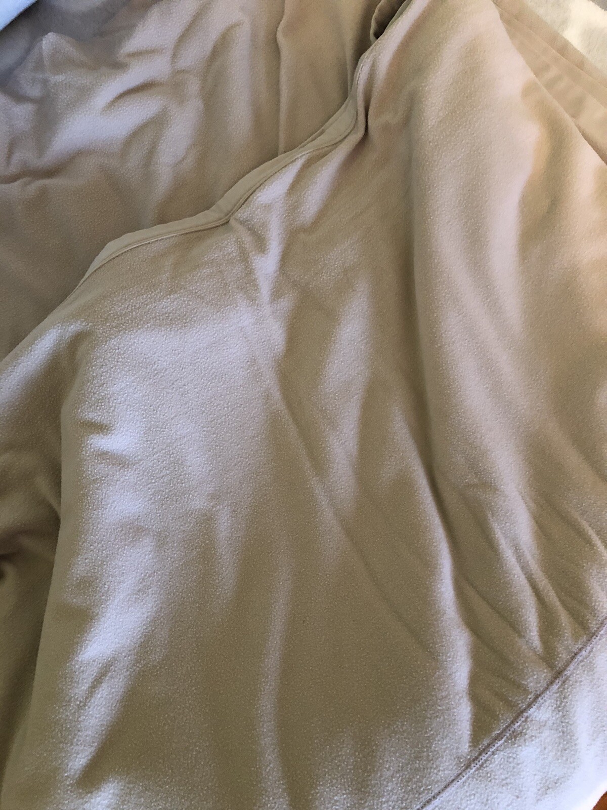 SHEEX Comfort Cooling or Cozy reversible Soft stretchy FLAT SHEET sand QUEEN EUC gallery