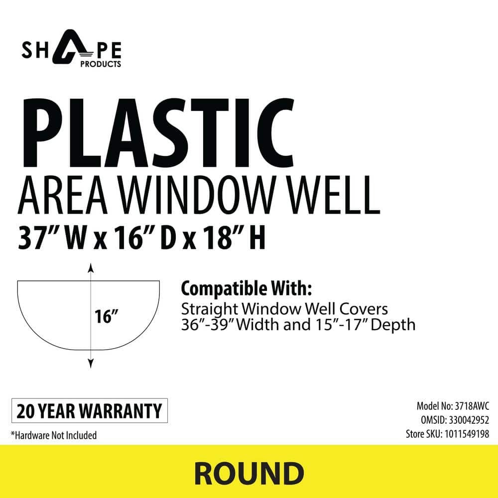 37 In. X 18 In. round Plastic Window Well gallery