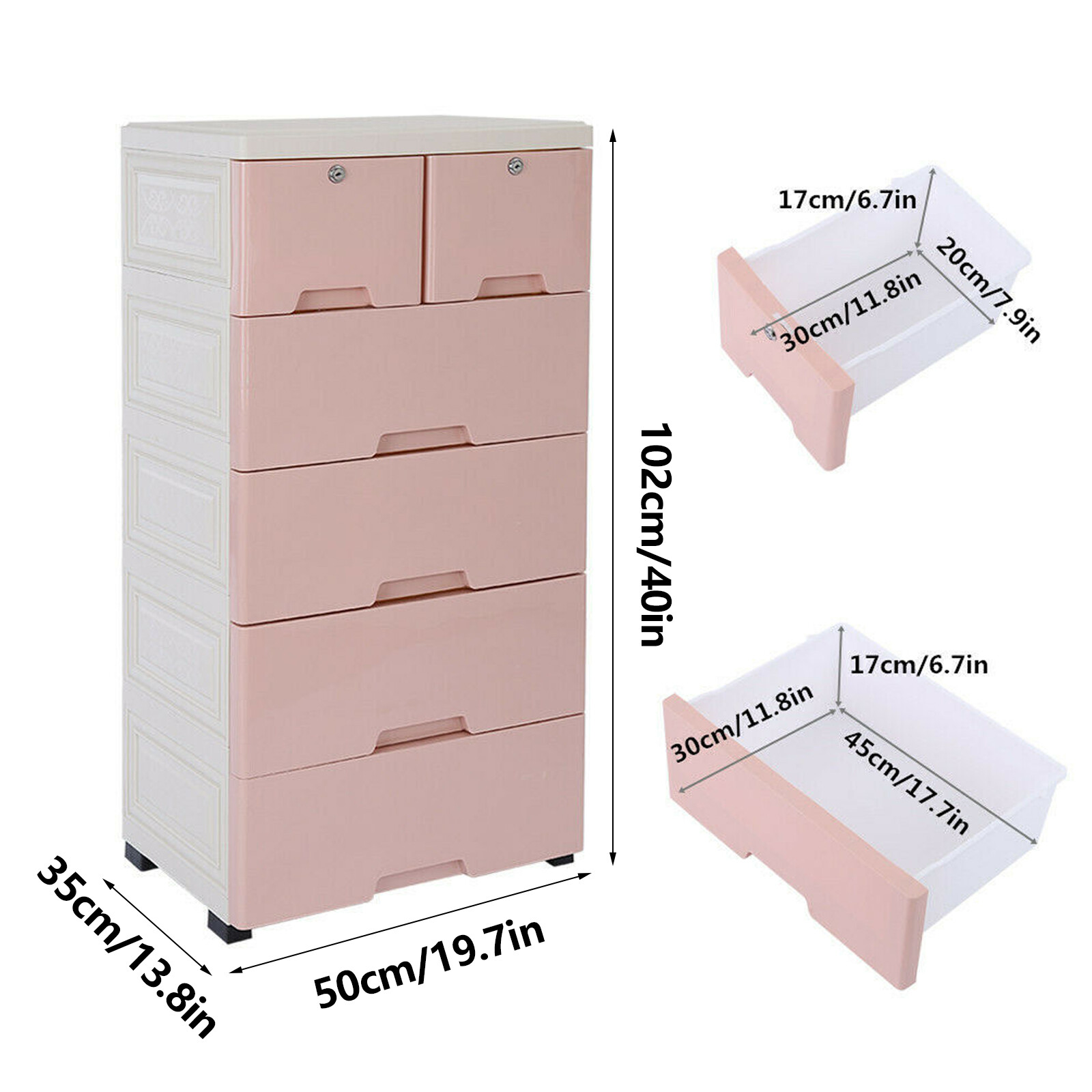 Plastic Storage Dresser Bedroom 6 Drawer Clothes Organizer Tower Cabinet Office gallery