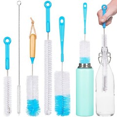 5PCS Bottle Brushes for Cleaning Bottles/Tumblers/Flask, w/ Straw Cleaner Brush
