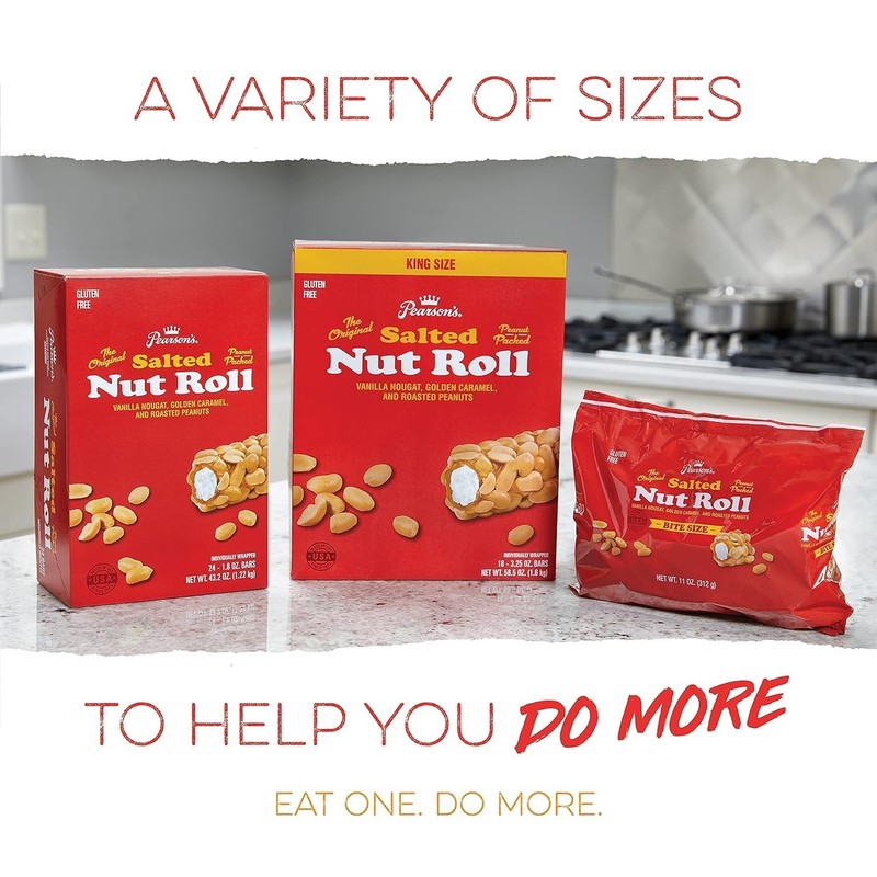 Pearsons Bite-size Salted Nut Roll Candy Bars| Loaded with Crunchy Roasted Pean gallery