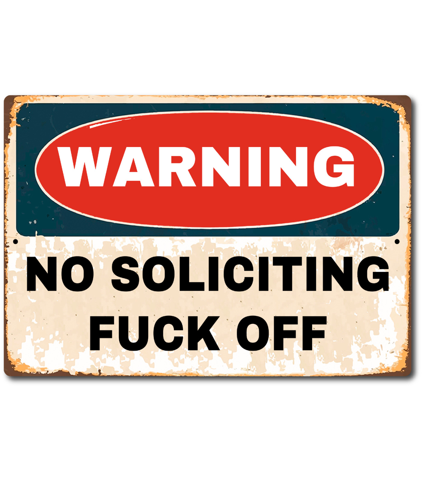 WARNING No Soliciting Sign No Exceptions FUCK-OFF! Front Door Home Tin Sign gallery