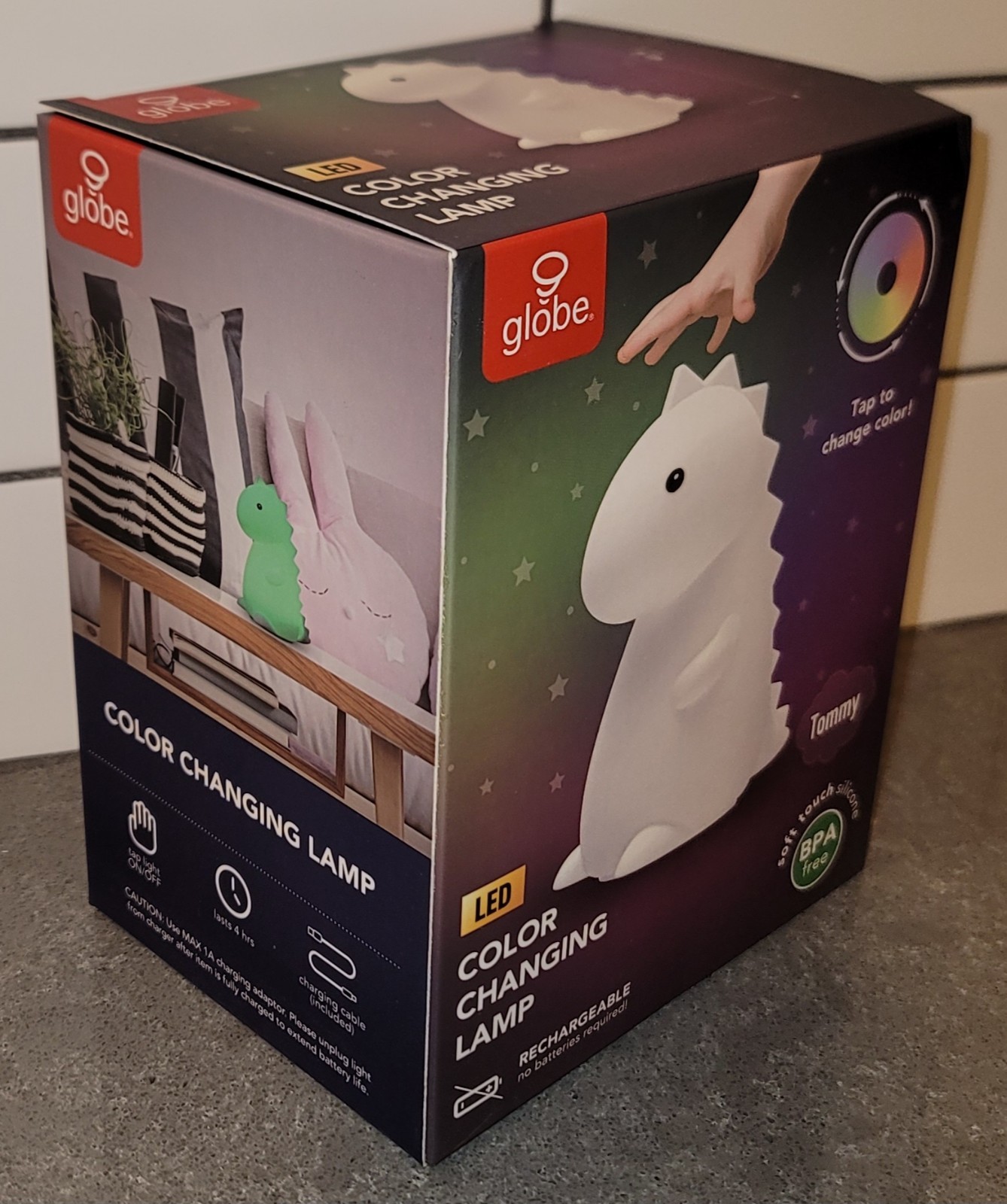 Globe Tommy Dinosaur 3D LED Color-Changing Silicone Night Light Lamp (MSRP $16) gallery