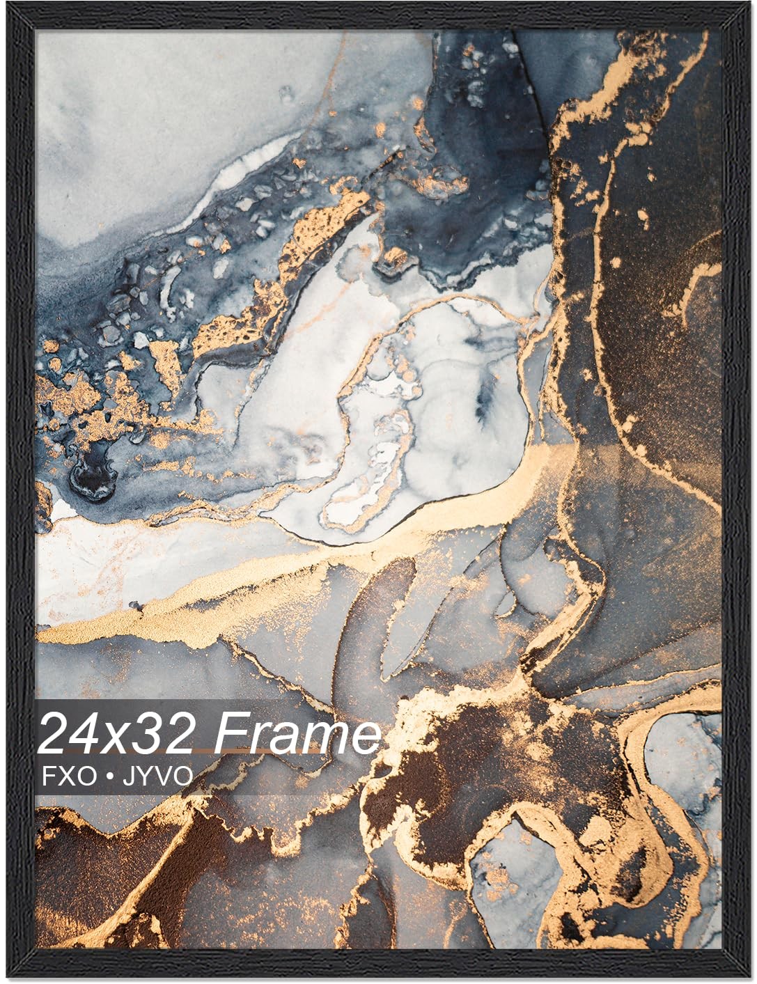 Engineered Wood 24x32 Frame, Black Picture Frame for 24 x 32 Inch Poster Puzz... gallery