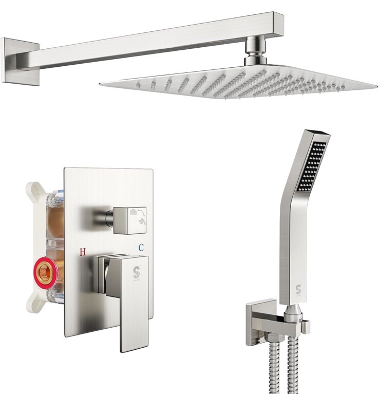 SR SUN RISE Shower Faucet Set Bathroom Square Rain Shower Head gallery