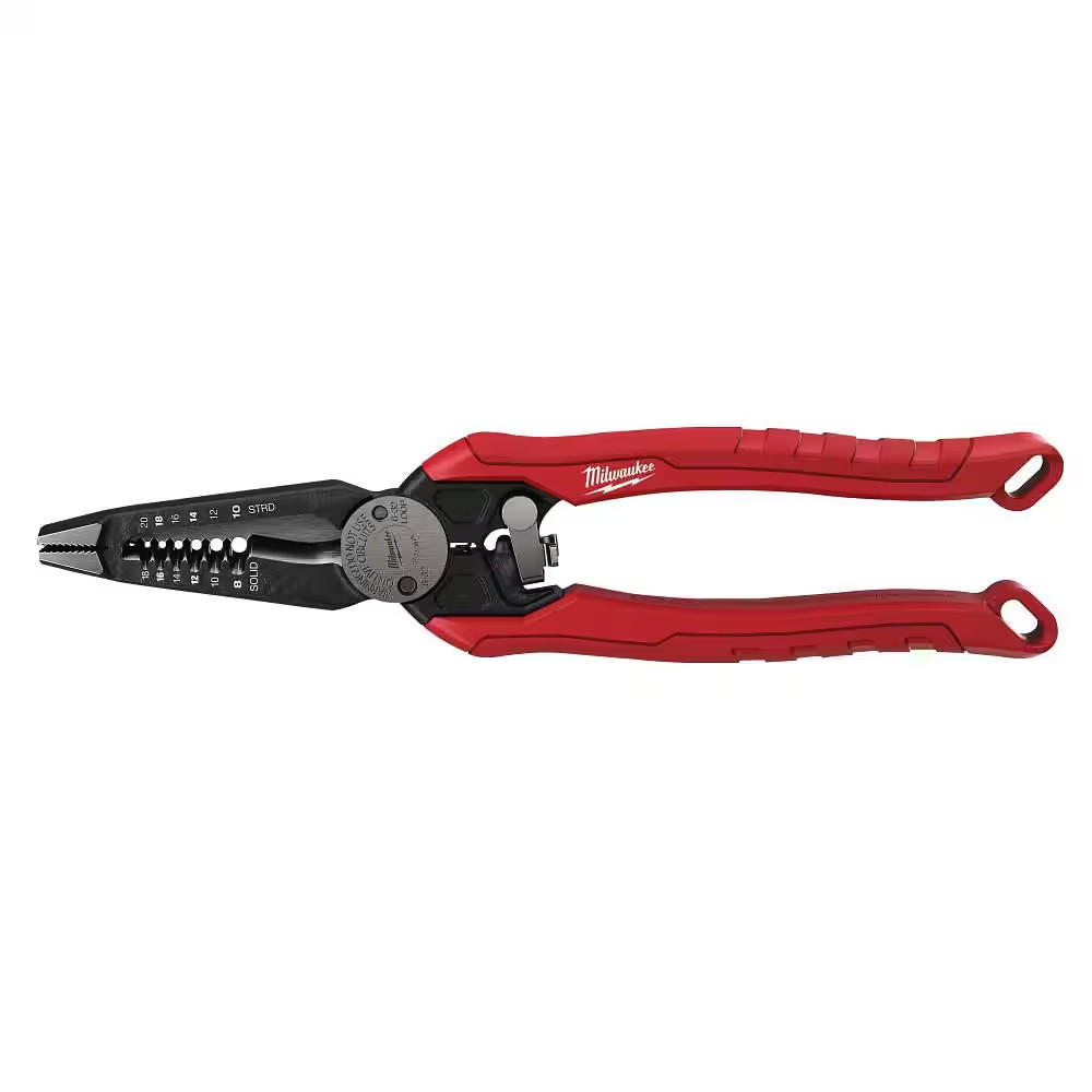 9 In. 7-In-1 High Leverage Combination Wire Stripper/Cutter Pliers