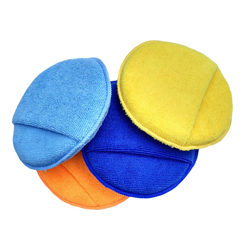 4 PCS Soft Microfiber Car Wax Sponge Car Wash Cleaning Sponge Cloth With Pocket gallery