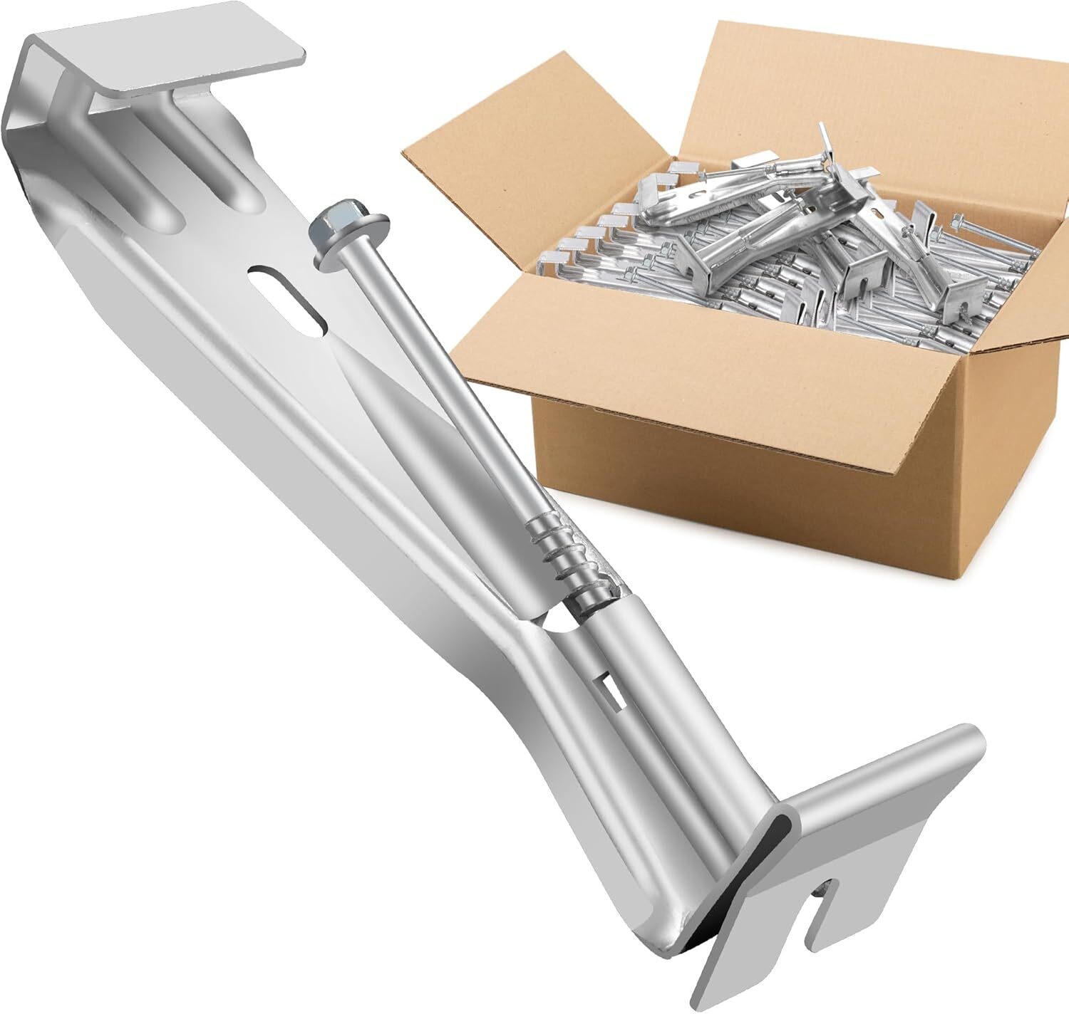 5" 50 Pack Gutter Hangers, Heavy Duty Hidden Rain Gutter Brackets Fastener with gallery