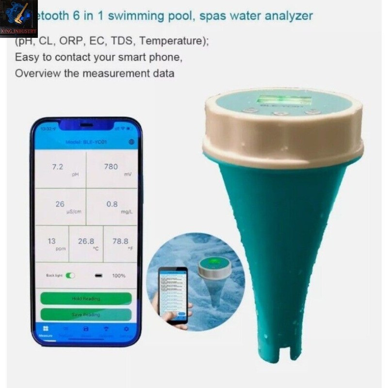 Floating Smart Swimming Pool Water Analyzer PH Chlorine EC TDS ORP TEMP Tester gallery