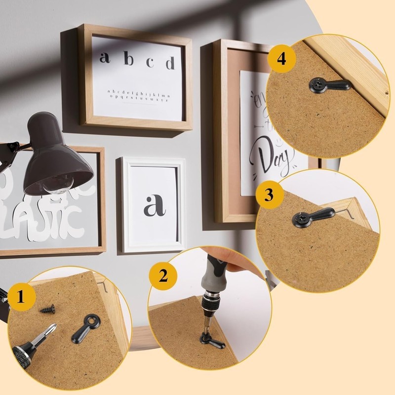 Picture Frame Turn Button Fasteners Set 100 PCS Picture Frame Backing Clips Pho gallery