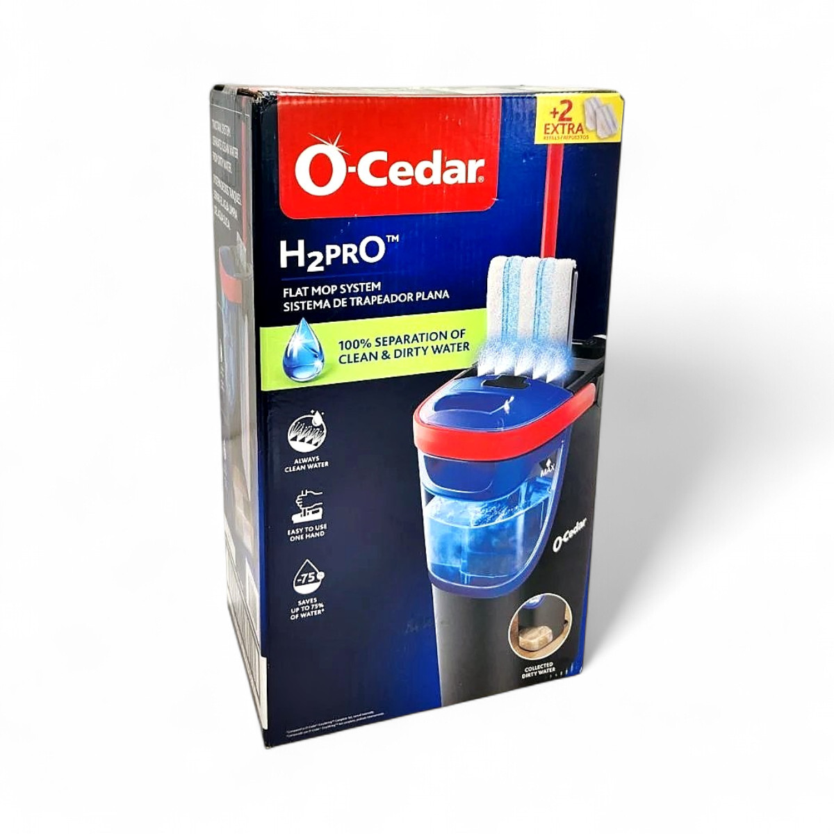 O-Cedar H2prO Flat Mop System - Handle, Bucket + 3 Heads gallery