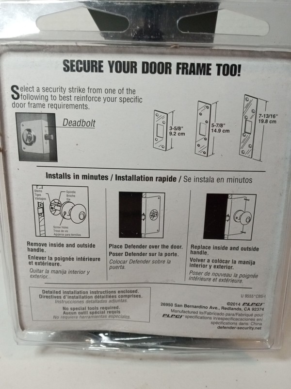 Defender Security U 10744 Door Guard 1-3/8 inch Thick by 2-3/8 inch Backset 2... gallery