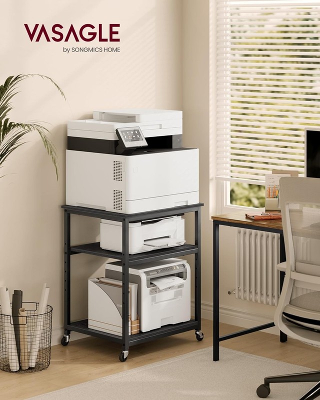 Mobile Printer Stand Rolling Printer Cart Under Desk Table W/ Lockable Wheels gallery