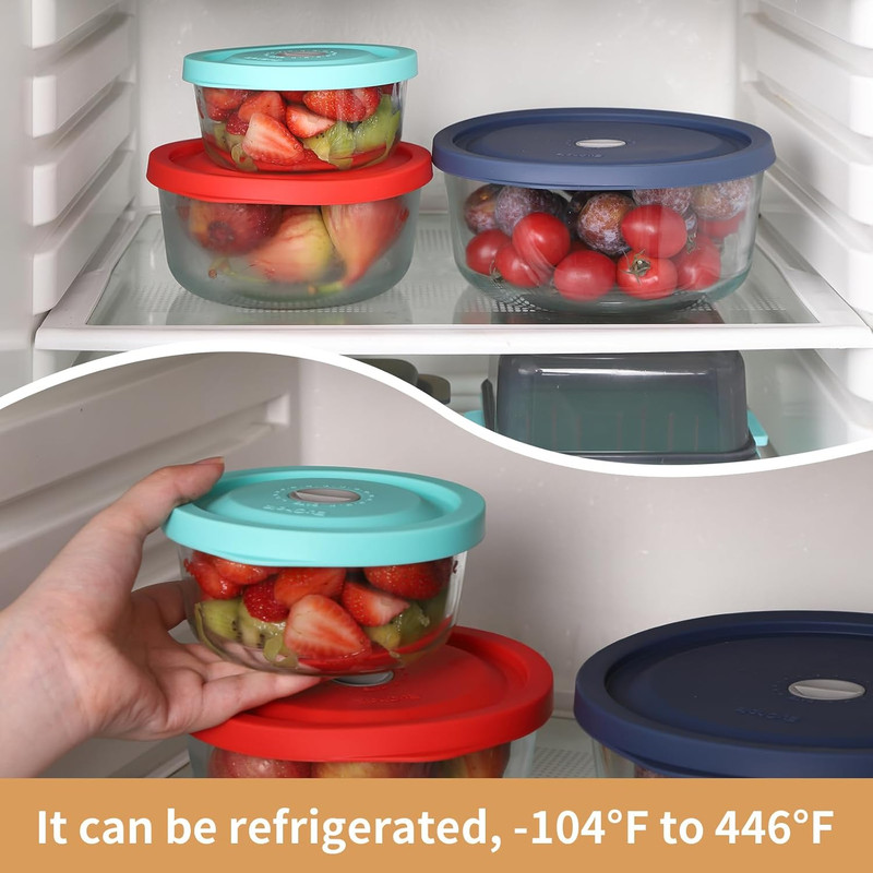 Replacement Lids for Pyrex 7202-PC 1 Cup, Silicone round Storage Cover Lid for A gallery