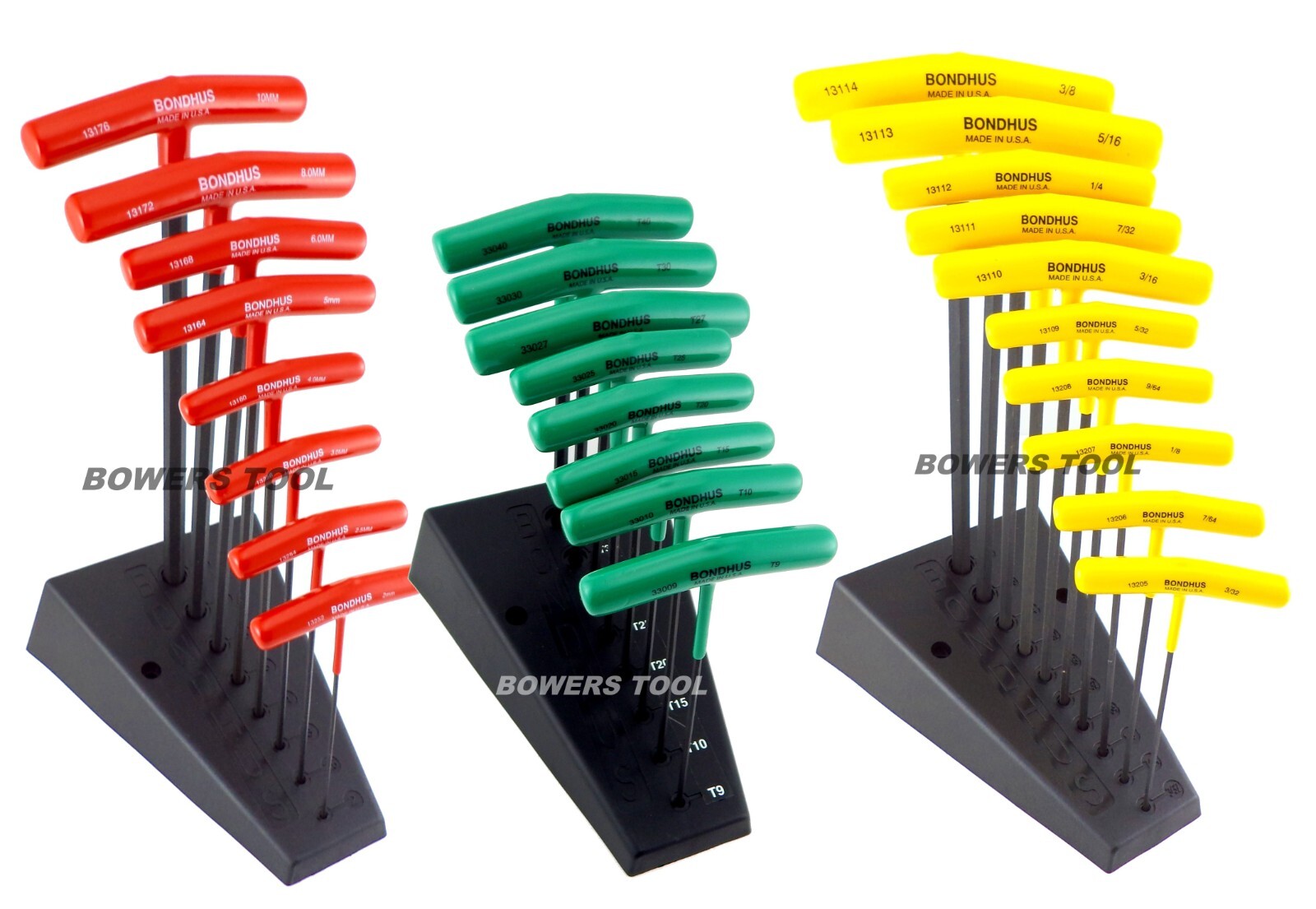Bondhus 26pc T Handle Ball End Hex Wrench Set Torx Metric SAE Standard USA MADE gallery
