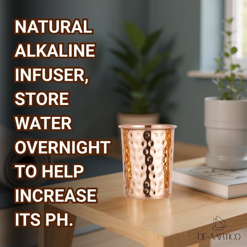 Pure Copper Drinking Cups - Ayurvedic Health Tumblers For Drinking Water Glasses gallery