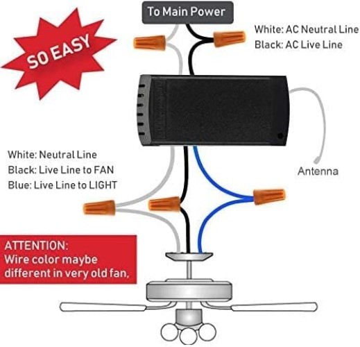 Universal WiFi Ceiling Fan Light Remote Control Kit for Alexa & Google gallery