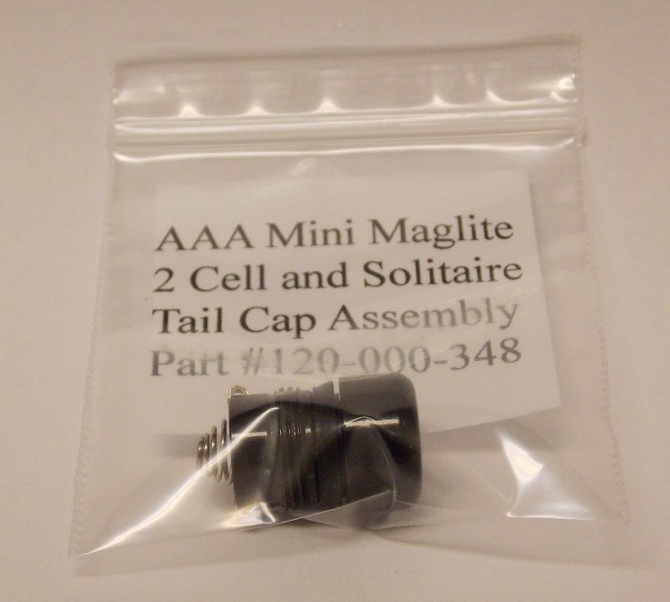 AAA Mini Maglite 2 Cell and Solitaire Replacement Tail Cap Assembly 120-000-348 gallery