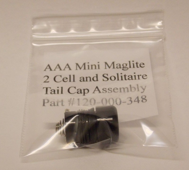 AAA Mini Maglite 2 Cell and Solitaire Replacement Tail Cap Assembly 120-000-348 gallery