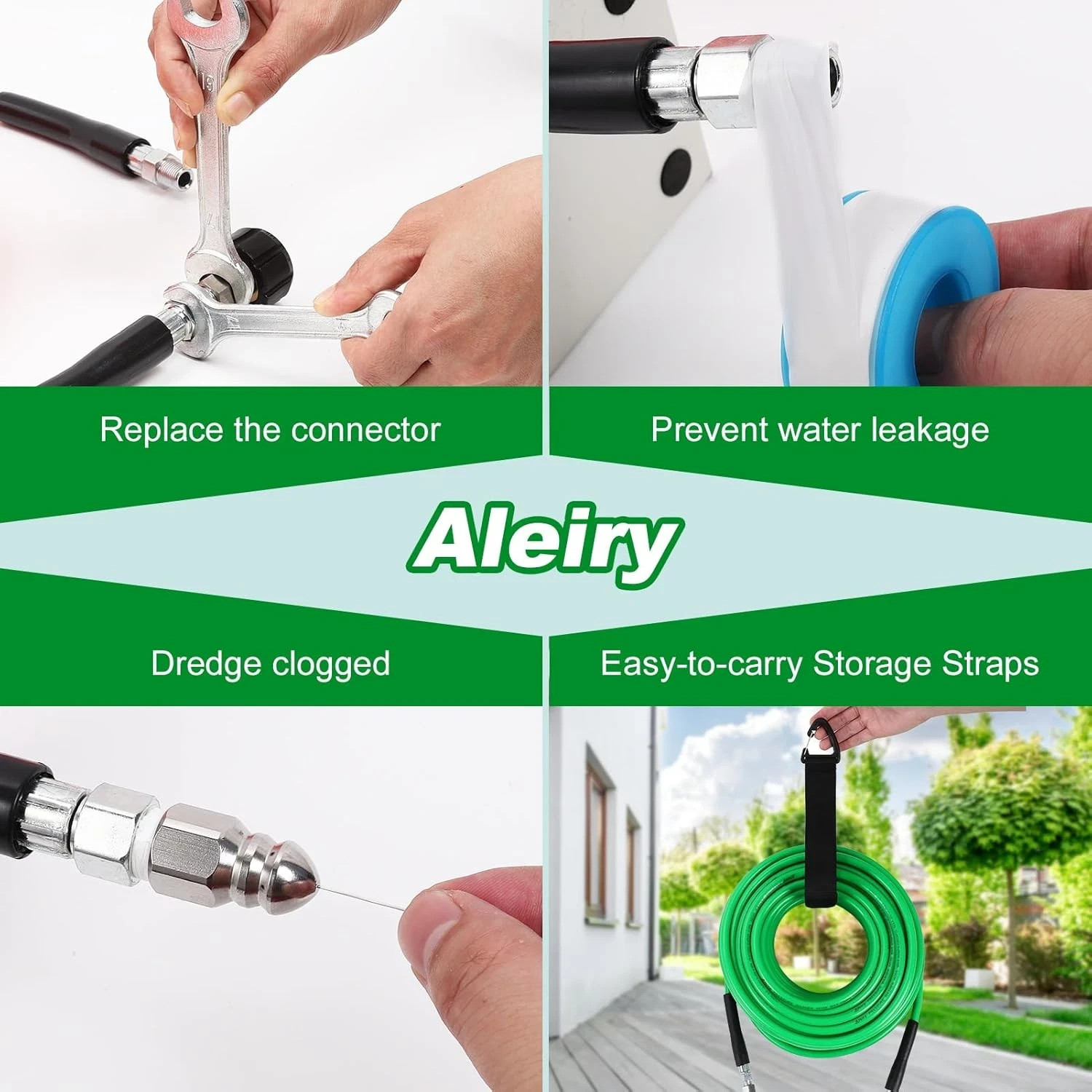 Sewer Jetter Kit for Pressure Washer,Water Jet Drain Cleaning Hose with Corner R gallery