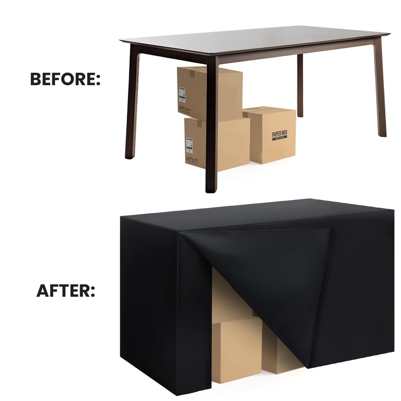 2 Pack Fitted Tablecloth 6FT Rectangular 72x30 Black Table Cover gallery