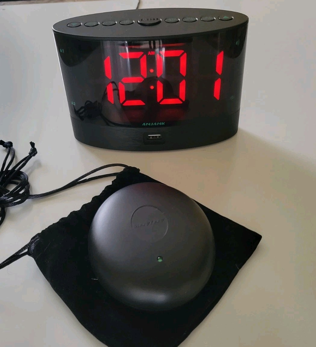 ANJANK Extra Loud Alarm Clock for Heavy Sleepers, Wireless Bed Shaker, Vibrating gallery