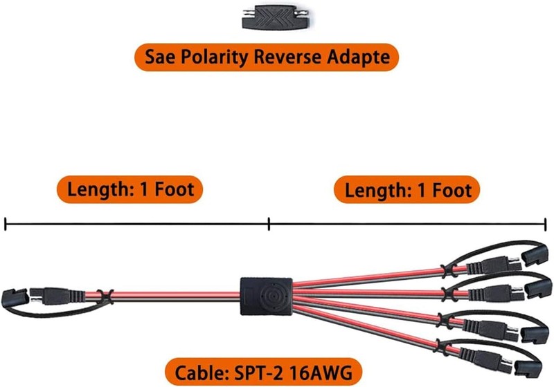 OYMSAE SAE 1 to 4 Extension Cable Quick Disconnect 4 1 Connector gallery