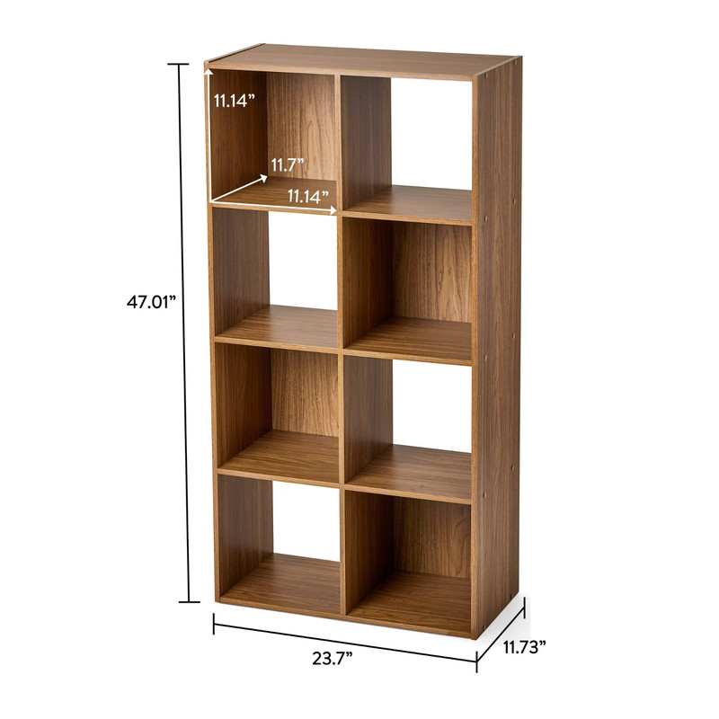 Mainstays Warm Walnut 8 Cube Shelf, Organizer, Storage Cubes gallery