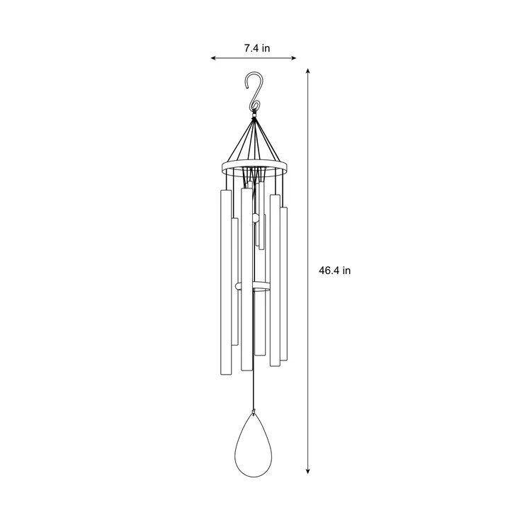 Stylecraft Double Wind Chime 46" in. Large Harmonic Aluminum Tubes NEW gallery