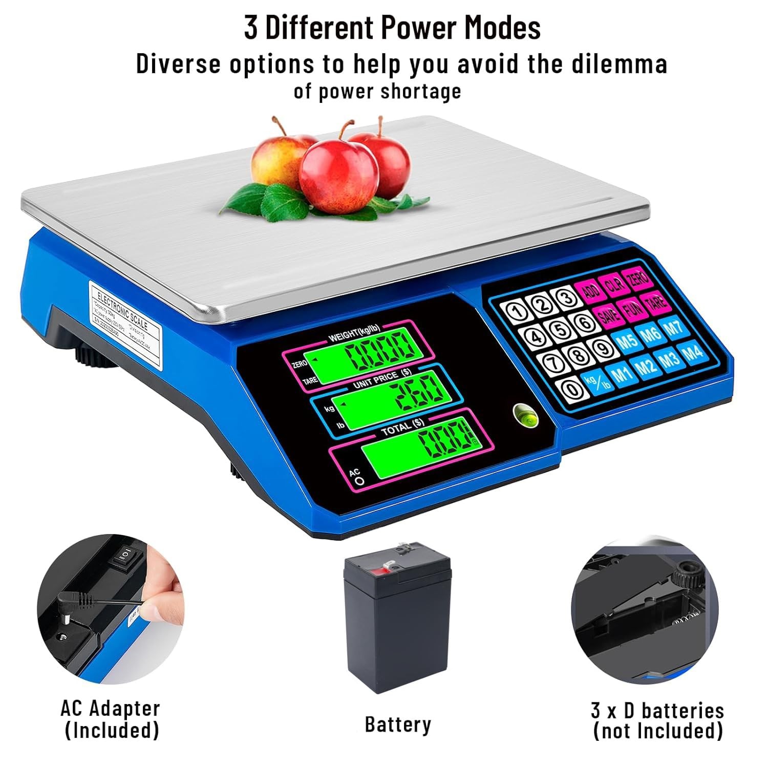 Large Digital Kitchen Scale 66lb/30kg, Commercial Food Scale 1g Accuracy with... gallery