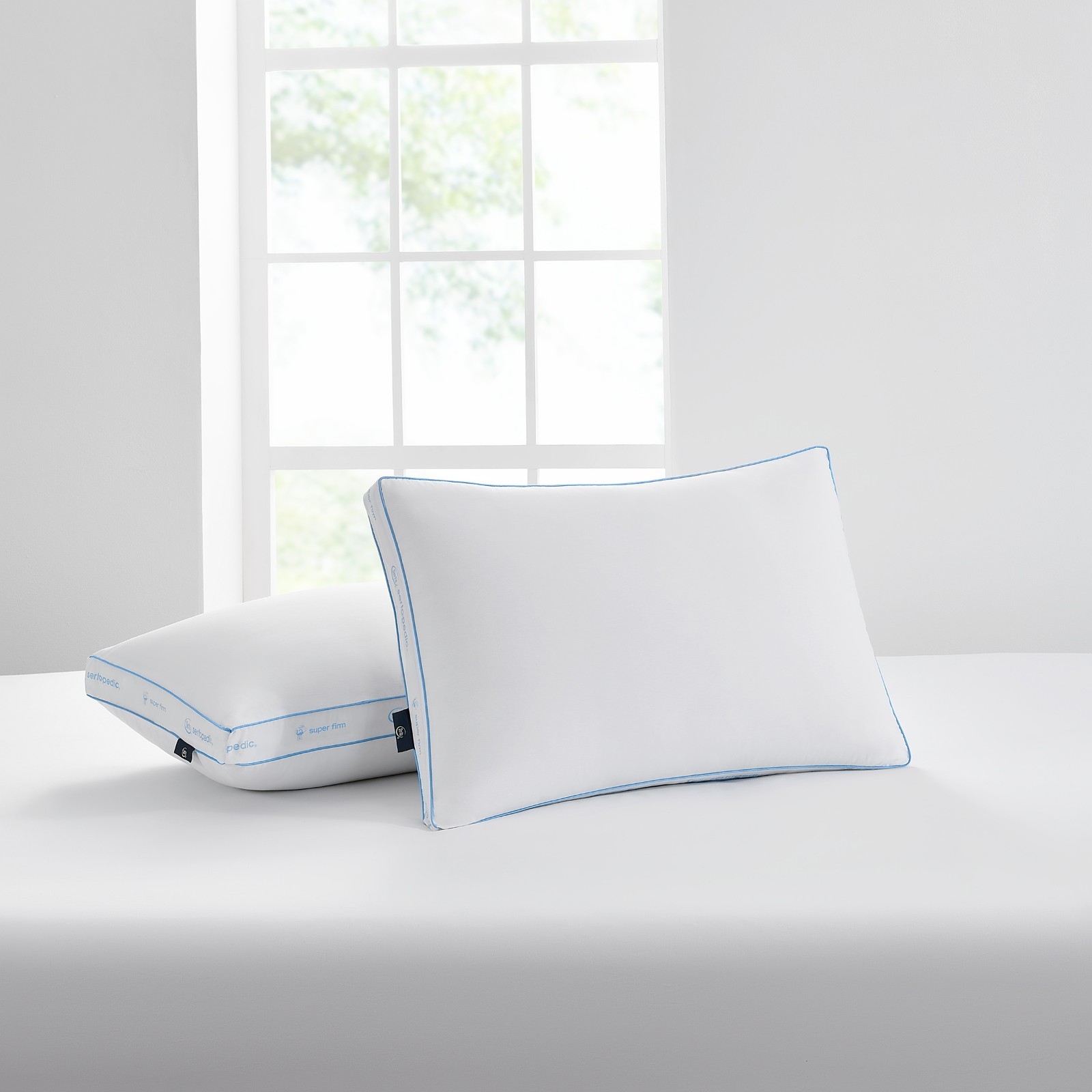 Extra Super Firm PIllows Serta Bed Sleeping Pillow Standard Queen Soft Set of 2 gallery