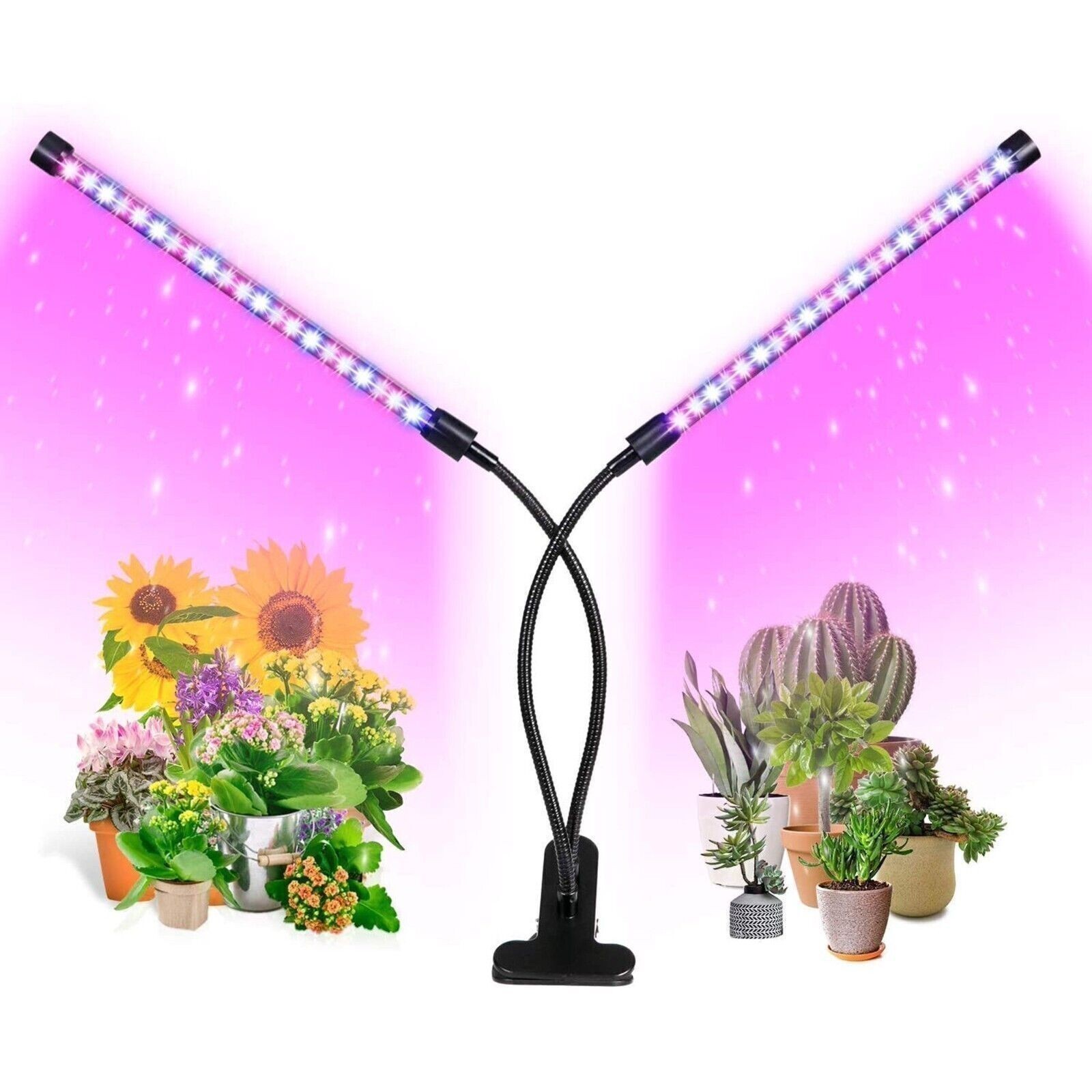 2 Heads LED Grow Light Plant Growing Lamp Full Spectrum for Indoor Hydroponics gallery