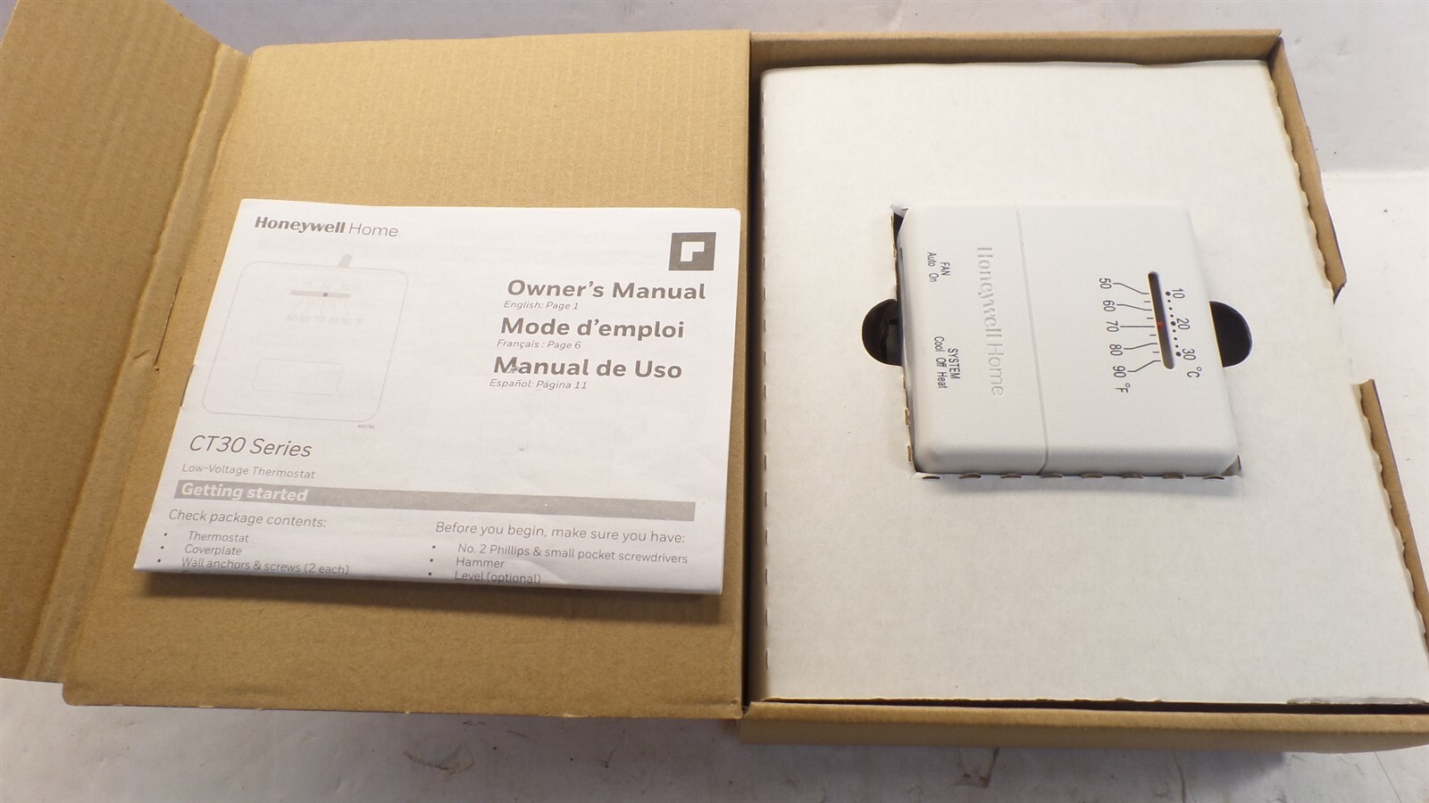HONEYWELL CT33A HOME HORIZONTAL NON-PROGRAMMABLE THERMOSTAT TEMP CONTROL gallery