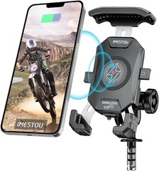 Motorcycle Fork Stem Phone Mount Wireless/USB C Charger with RAM 1″ Ball Fits