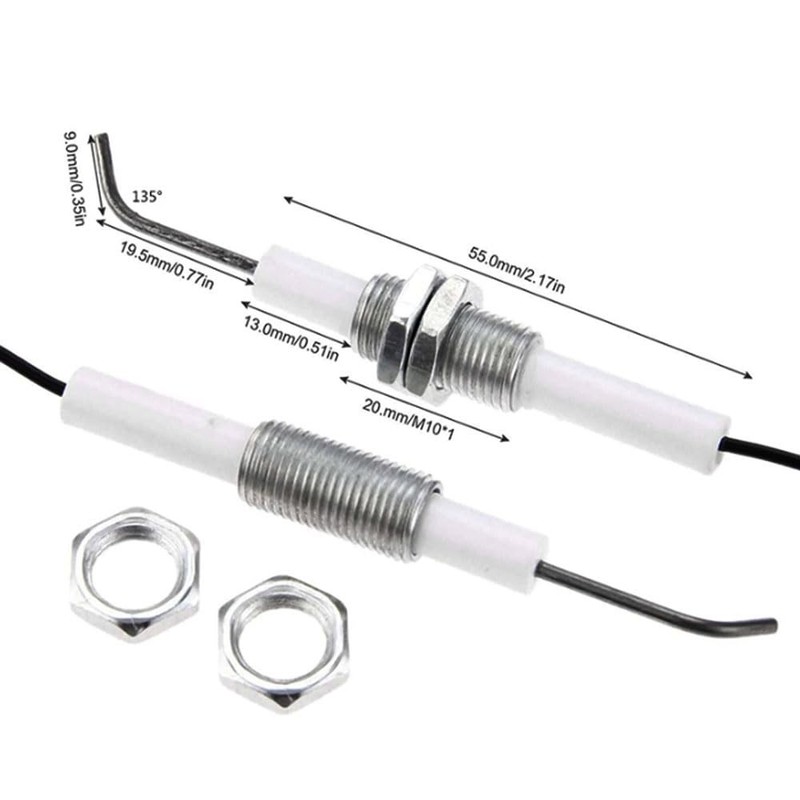 2 Sets 11.8" Long Propane Push Button Piezo Igniter Kit Gas Grill/Range/Heater gallery