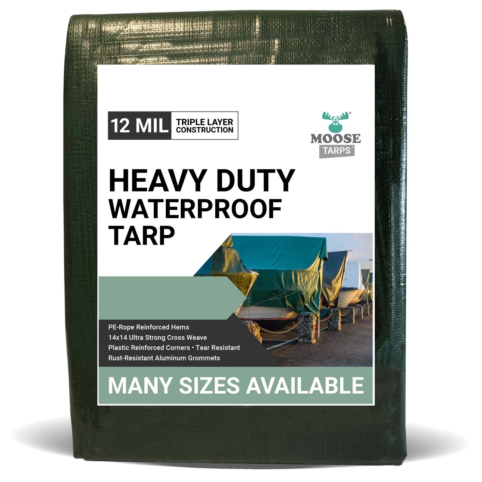 Heavy Duty Tarp Waterproof 30x40 Multipurpose 12mil Poly Tarpaulin Outdoor Cover gallery