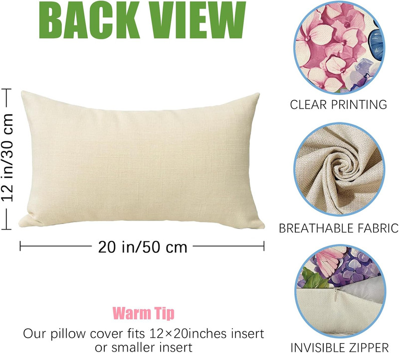Spring Summer Lumbar Decorative Rectangle Pillow Cover 12 X 20, Hydrangea Flower gallery
