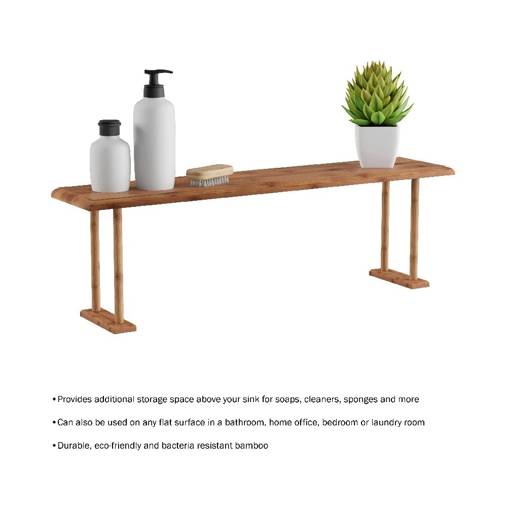 Lavish Home Bamboo Sink Shelf - Counter Organizer and Space-Saving Storage gallery