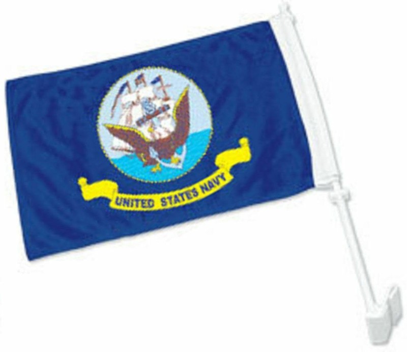 (2 Pack) 12x15 US Navy Ship Double Sided Car Window Vehicle 12"x15" Flag (FI) gallery