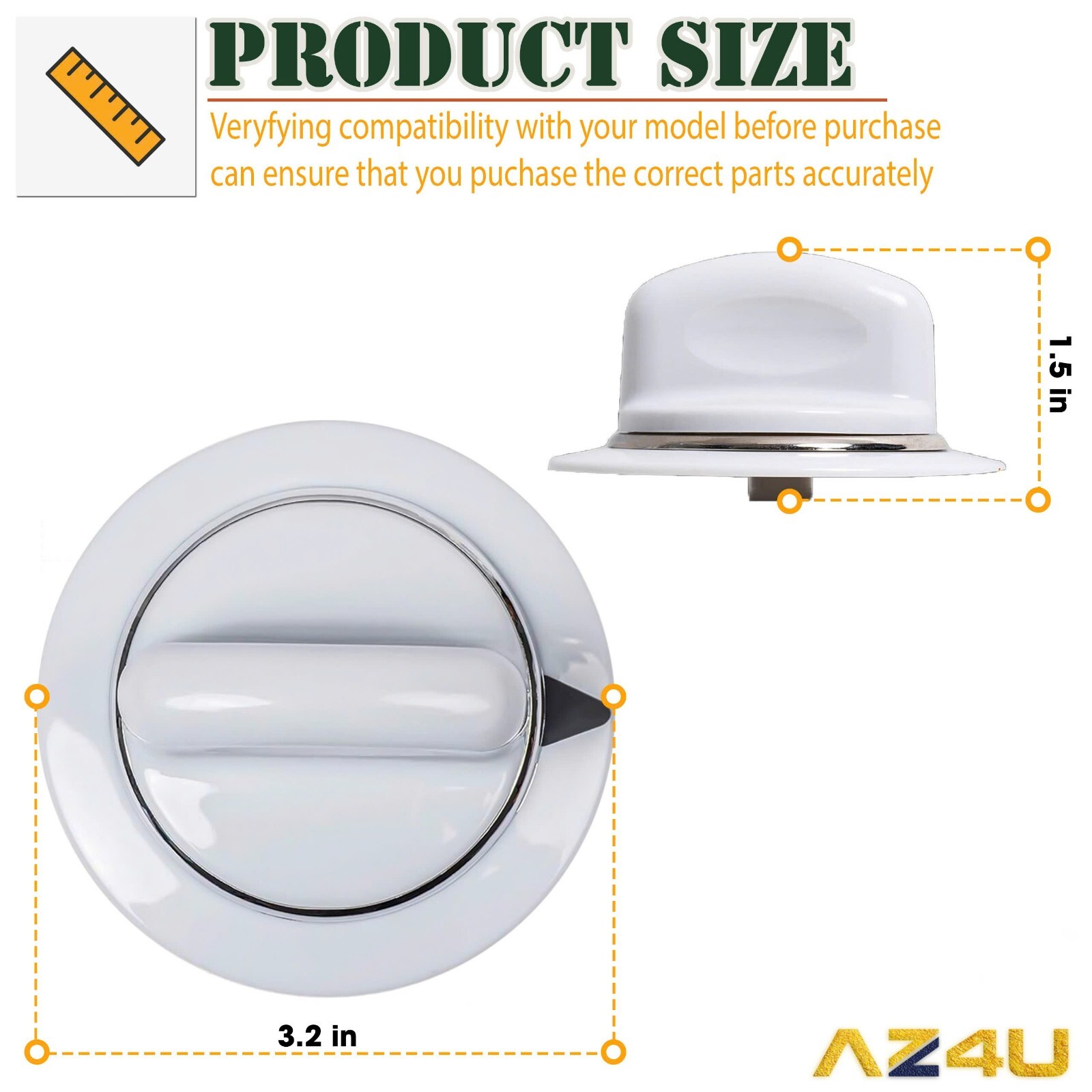 Dryer Timer Control Knob White Replacement For GE WE01X20374 PS8769912 AP5805160 gallery