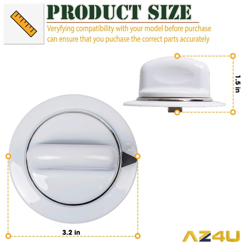 Dryer Timer Control Knob White Replacement For GE WE01X20374 PS8769912 AP5805160 gallery