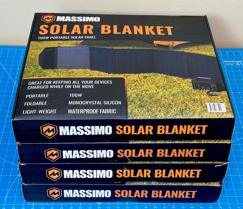 100W Portable Foldable Solar Panel Blanket Massimo W/ 2 USB & DC Charging Ports gallery