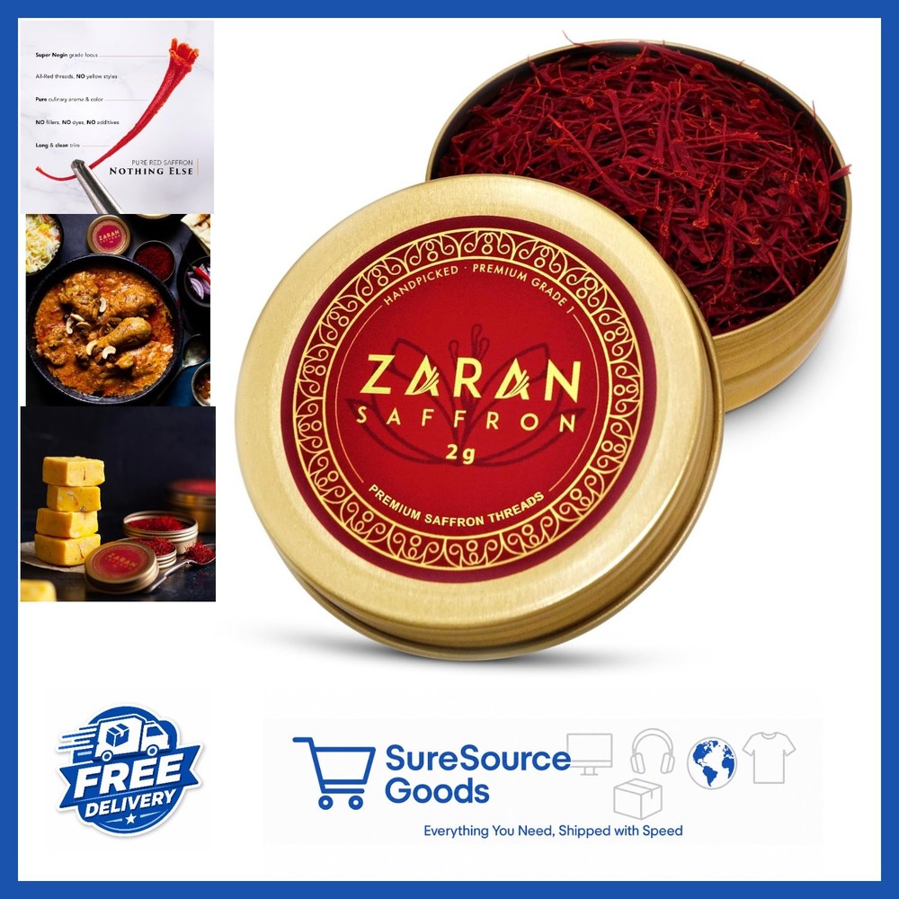 Premium Saffron Spice Threads for Paella Risotto Tea Culinary Uses 2 Grams