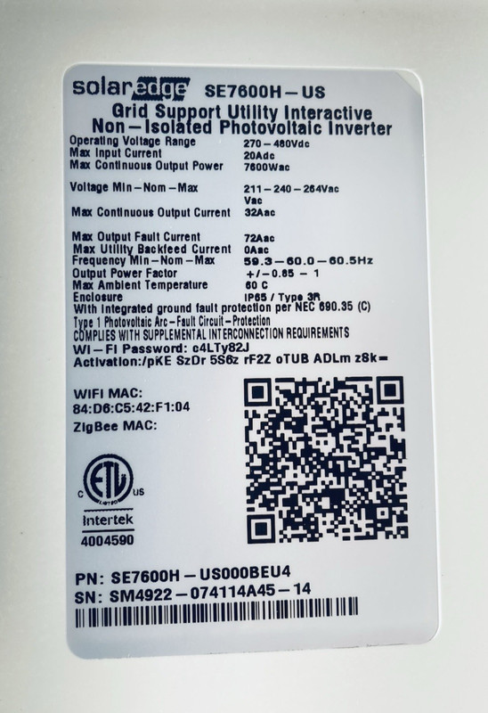 SOLAREDGE SE7600H-US000BEU4 Single Phase Non-Isolates string Grid-Tie Inverter gallery